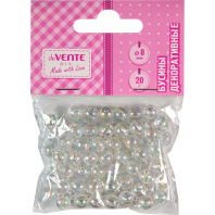 Бусины пласт. "deVENTE. DIY Snow-White" 8мм 20г., белые Бусины пласт. "deVENTE. DIY Snow-White" 8мм 20г., белые