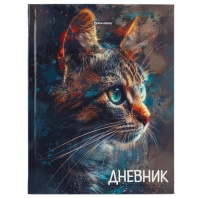 Дневник 5-11 класс 48 л., гибкая обложка, BRAUBERG, глянцевая ламинация, с подсказом, Cat, 107181
