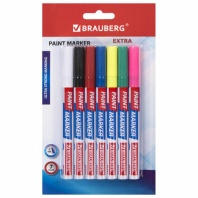 Маркер-краска лаковый EXTRA (paint marker) 2 мм, НАБОР 7 цветов, УСИЛЕННАЯ НИТРО-ОСНОВА, BRAUBERG, 151996 Маркер-краска лаковый EXTRA (paint marker) 2 мм, НАБОР 7 цветов, УСИЛЕННАЯ НИТРО-ОСНОВА, BRAUBERG, 151996
