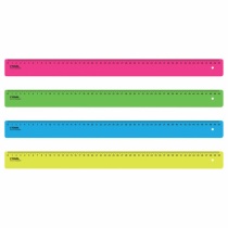 Линейка пластиковая 50 см, "Neon", непрозрачная, неоновая, ассорти, ЛН-31443