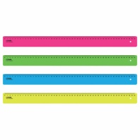 Линейка пластиковая 50 см, "Neon", непрозрачная, неоновая, ассорти, ЛН-31443