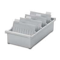 Картотека пластиковая ФОРМАТ А5 (210х148 мм) горизонтальная на 1300 карт, серая, HAN (Германия), НА955/0/11 Картотека пластиковая ФОРМАТ А5 (210х148 мм) горизонтальная на 1300 карт, серая, HAN (Германия), НА955/0/11