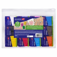 Глина полимерная запекаемая, НАБОР 12 цветов по 20 г, в пакете, BRAUBERG ART CLASSIC, 271162 Глина полимерная запекаемая, НАБОР 12 цветов по 20 г, в пакете, BRAUBERG ART CLASSIC, 271162