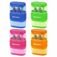 Точилка с ластиком 2 в 1 BRAUBERG "Double", 2 отверстия, яркие цвета корпуса ассорти, 271987 Точилка с ластиком 2 в 1 BRAUBERG "Double", 2 отверстия, яркие цвета корпуса ассорти, 271987