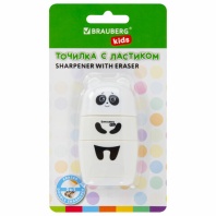 Точилка с ластиком 2 в 1 BRAUBERG KIDS "Панда", 2 отверстия, блистер, 271988 Точилка с ластиком 2 в 1 BRAUBERG KIDS "Панда", 2 отверстия, блистер, 271988