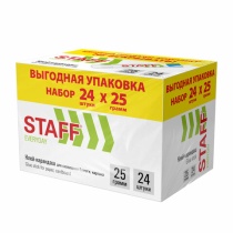 Клей-карандаш 25 г., ВЫГОДНАЯ УПАКОВКА, КОМПЛЕКТ 24 ШТУКИ, STAFF EVERYDAY, 271018, 273018
