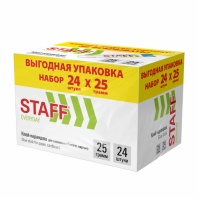 Клей-карандаш 25 г., ВЫГОДНАЯ УПАКОВКА, КОМПЛЕКТ 24 ШТУКИ, STAFF EVERYDAY, 271018, 273018