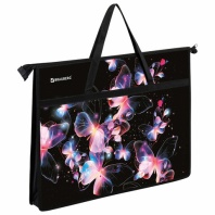 Папка для рисунков и чертежей с ручками BRAUBERG А3, пластик, молния сверху, Butterflies, 273412