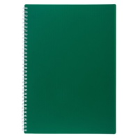 Тетрадь обложка пластик, А4 80л. гребень, клетка, HATBER, VELVET Зеленая, 081563, 80Т4В1гр_01607