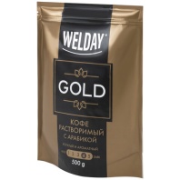 Кофе растворимый WELDAY (ВЭЛДЭЙ) "GOLD" 500 г, БРАЗИЛИЯ, арабика, сублимированный, в упаковке Zip-Lock, 622673 Кофе растворимый WELDAY (ВЭЛДЭЙ) "GOLD" 500 г, БРАЗИЛИЯ, арабика, сублимированный, в упаковке Zip-Lock, 622673