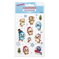 Наклейки гелевые "Пингвинята", многоразовые, с тиснением фольгой, 10х15 см, ЮНЛАНДИЯ, 661819 Наклейки гелевые "Пингвинята", многоразовые, с тиснением фольгой, 10х15 см, ЮНЛАНДИЯ, 661819