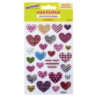 Наклейки объемные "Сердца", многоразовые, 10х15 см, ЮНЛАНДИЯ, 661832 Наклейки объемные "Сердца", многоразовые, 10х15 см, ЮНЛАНДИЯ, 661832
