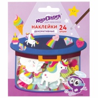Наклейки из EVA "Единорог и радуга", 24 штуки, ассорти, ЮНЛАНДИЯ, 662685 Наклейки из EVA "Единорог и радуга", 24 штуки, ассорти, ЮНЛАНДИЯ, 662685