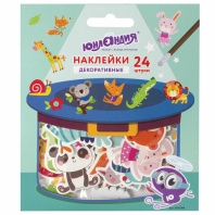 Наклейки из EVA "Зверушки", 24 штуки, ассорти, ЮНЛАНДИЯ, 662686 Наклейки из EVA "Зверушки", 24 штуки, ассорти, ЮНЛАНДИЯ, 662686