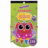 Альбом со сверкающими наклейками "Совята", 4 листа, более 250 шт., склейка, ЮНЛАНДИЯ, 662696 Альбом со сверкающими наклейками "Совята", 4 листа, более 250 шт., склейка, ЮНЛАНДИЯ, 662696