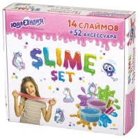 Набор слаймов 14 цветов, 52 аксессуара, в колорбоксе, ЮНЛАНДИЯ, 663777 Набор слаймов 14 цветов, 52 аксессуара, в колорбоксе, ЮНЛАНДИЯ, 663777