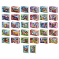 Пазлы картонные 54 элемента, КОМПЛЕКТ 32 шт., поле 17,5 х 13 см, РЫЖИЙ КОТ