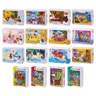 Пазлы картонные 54 эл. "СКАЗКИ", КОМПЛЕКТ 16 шт, поле 17,5 х 13 см, РЫЖИЙ КОТ