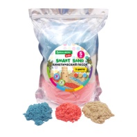 Песок для лепки кинетический, 3 цвета, 5000г, пакет, ПИФАГОР, код 1С, 666007