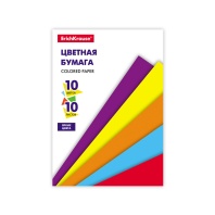 Цветная бумага на клею ErichKrause Basic, А5, 10 листов, 10 цветов, игрушка-набор для детского творч