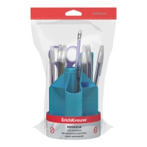 Набор настольный вращающийся пластиковый ErichKrause Mini Desk, Ice Metallic, голубой