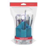 Набор настольный вращающийся пластиковый ErichKrause Mini Desk, Ice Metallic, голубой