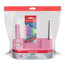 Набор настольный пластиковый ErichKrause Victoria, Pastel Princess, розовый