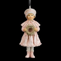 Украшение ErichKrause Decor Девочка с рождественским венком 11см