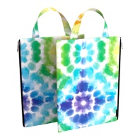 Папка текстильная на молнии, вертикальная ErichKrause с ручкой Green Tie-Dye, A4