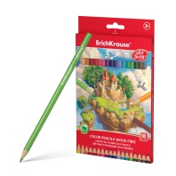 Цветные карандаши пластиковые ArtBerry трехгранные, грифель 3 мм, 18 цветов (в коробке с европодвес