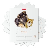 Тетрадь школьная ученическая ErichKrause Дружба, 12 листов, клетка (в плёнке по 10 шт.)|ОФ|42545