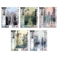 Тетрадь А5  96л ЛИН. Hatber  пласт.обл. "Меланхолия" 5диз.в блоке, белизна 100%