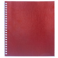 Тетрадь А5  48л кл. гребень бумвинил Hatber "Красная Metallic"*