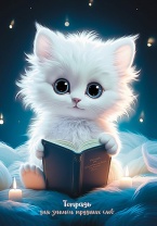 Тетрадь д/записи трудных слов А5  64л, скоба "Белый котенок", высечка русского алфавита