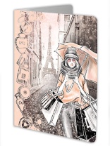 Обложка для паспорта "Art Print Paris" ПВХ slim Обложка для паспорта "Art Print Paris" ПВХ slim