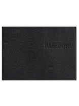 Обложка для паспорта натуральная кожа "PASSPORT", серый