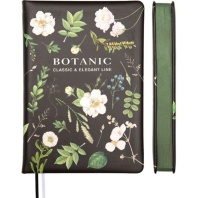 Ежедневник недат. А5 deVENTE   Botanic 320стр., черный, тв.обл.,кожзам., ляссе,бумага 70г/м