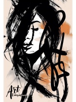 Ежедневник недат. А5 128л., 7БЦ "Женский силуэт" мат.лам., выб.лак.