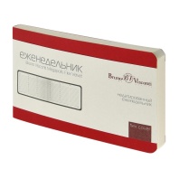 Еженедельник недат. А6  80л, мягк.пер., иск.кожа "Megapolis velvet. Зефирный красный"