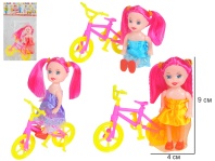 Кукла 9см на велосипеде