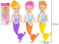 Кукла-русалка 14см, ассорти цветов