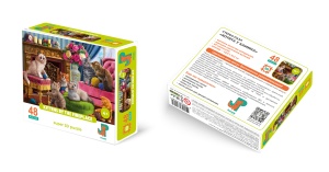 Пазл 3D  48 дет.  15*22см "Котята у камина"