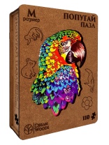 Пазлы деревянные 110 элементов 260*190мм  "Попугай"