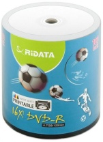 Диск DVD-R RIDATA 16х емкость 4.7 GB, для печати 100шт. в спайке