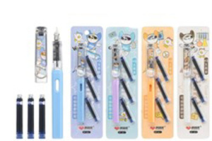 Ручка перьевая "Мышки" 3 сменных картриджей, перо из стали