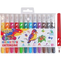 Фломастеры Jumbo 12цв "deVENTE.Trio Brush", трехгранные, вент. колпачок, блистер