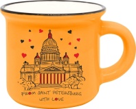 Кружка сувенирная  50мл, From SPb with love. Исаакий, оранжевая