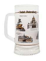 Кружка сувенирная 330 мл  "Санкт-Петербург" стекло