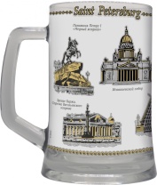 Кружка сувенирная 500 мл  "Санкт-Петербург" стекло