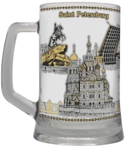 Кружка сувенирная 500 мл  "Санкт-Петербург. Коллаж" стекло